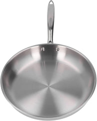 TUORE Frying Pan, Stainless Steel Widely Used Stainless Steel Frying Pan Without Liner Heater Even for Omelettes (30cm)